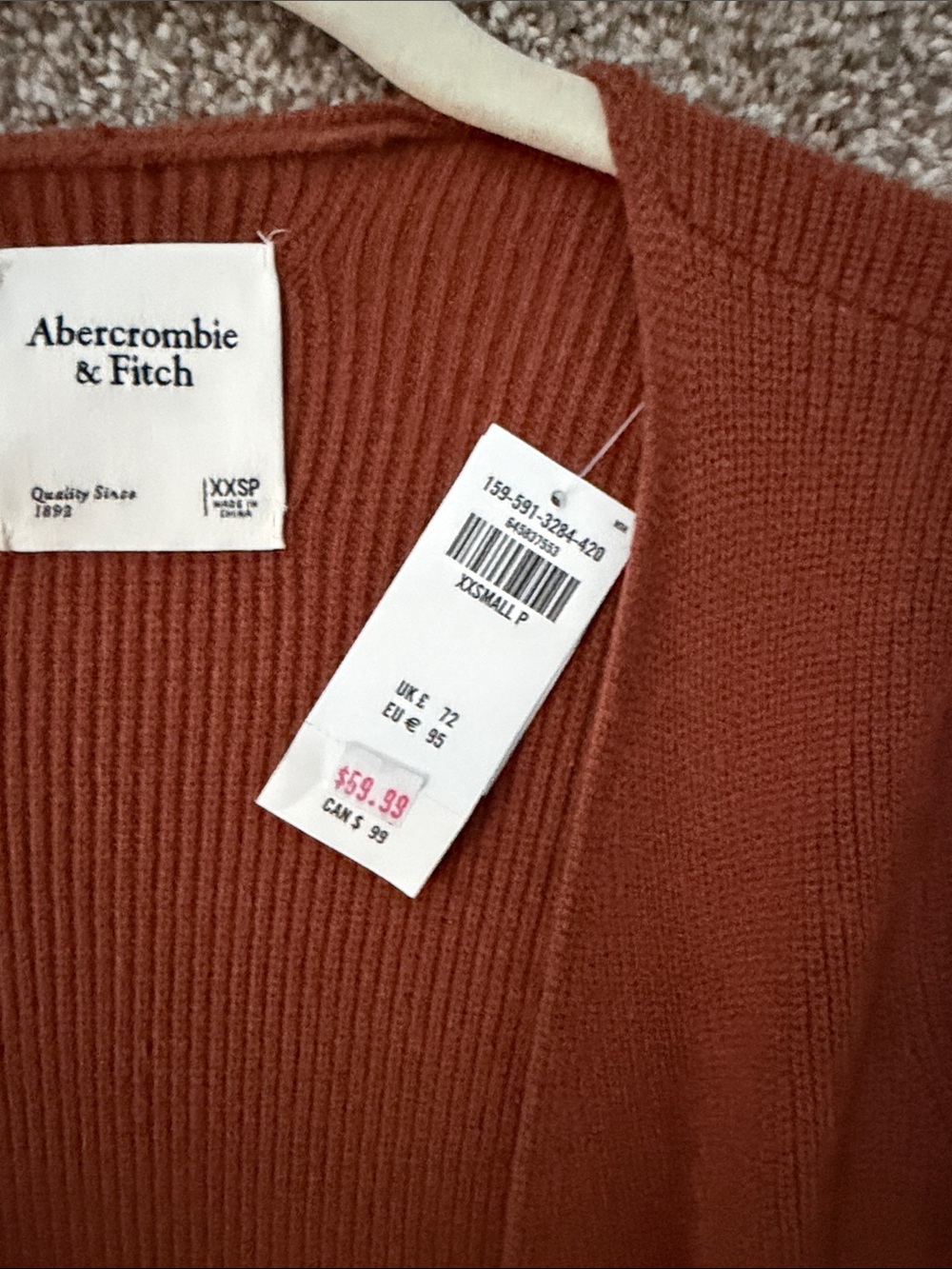 Abercrombie & Fitch Rust Brown Long Sleeve Wrap Knit Dress - Picture 2 of 2